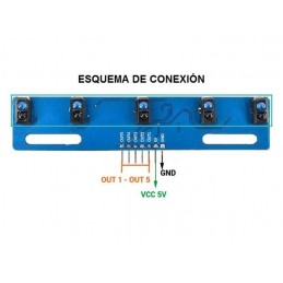 Sensor siguelíneas 5 en 1- Módulo de seguimiento TCRT5000 de 5 canales