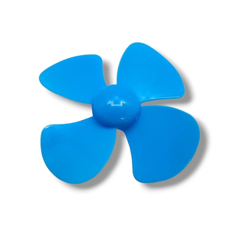 Hélice azul de 4 palas y 80 mm de diámetro de plástico