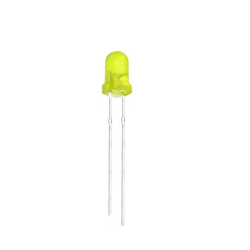 Diodo LED de 3 mm amarillo de lente difusa