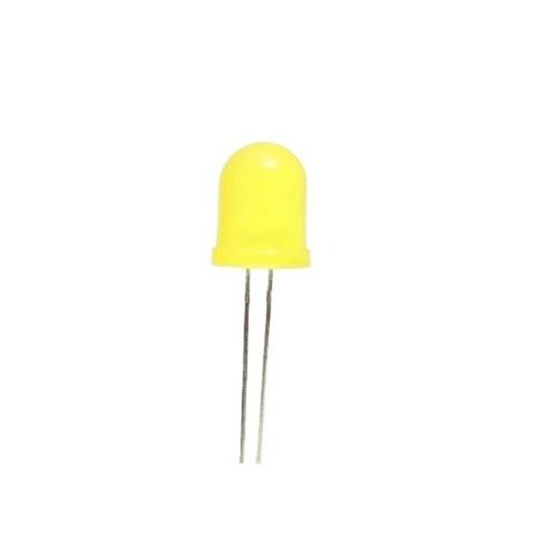 Diodos LED de 10 mm amarillo de lente difusa
