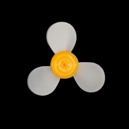 Hélice de 3 hojas de silicona suave con anillo central de plástico amarillo