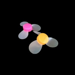 Hélice de 3 hojas de silicona suave con anillo central de plástico rosa