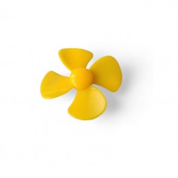 Hélice amarilla de cuatro aspas 40 mm de diámetro de plástico