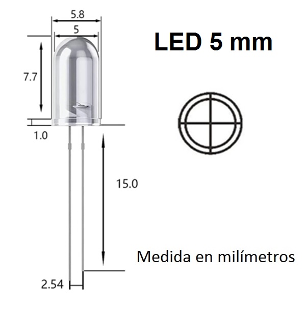 LED de 5 mm  MEDIDAS